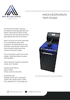 Hava Geçirgenlik Test Cihazı